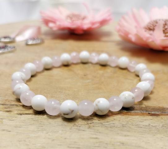 Bracelet Quartz rose et magnsite